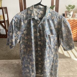 Pierre Cardin Blue Patterned Casual Shirt